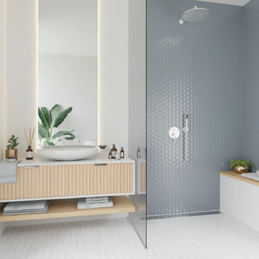 SCG Fliser & Klinker|Mosaik fliser sølvgrå 10 net (0,9 m²) Sølvgrå med glaseret finish