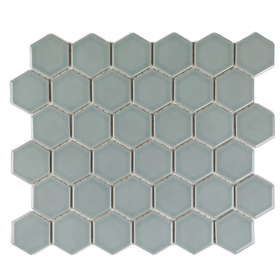 SCG Fliser & Klinker|Mosaik fliser sølvgrå 10 net (0,9 m²) Sølvgrå med glaseret finish