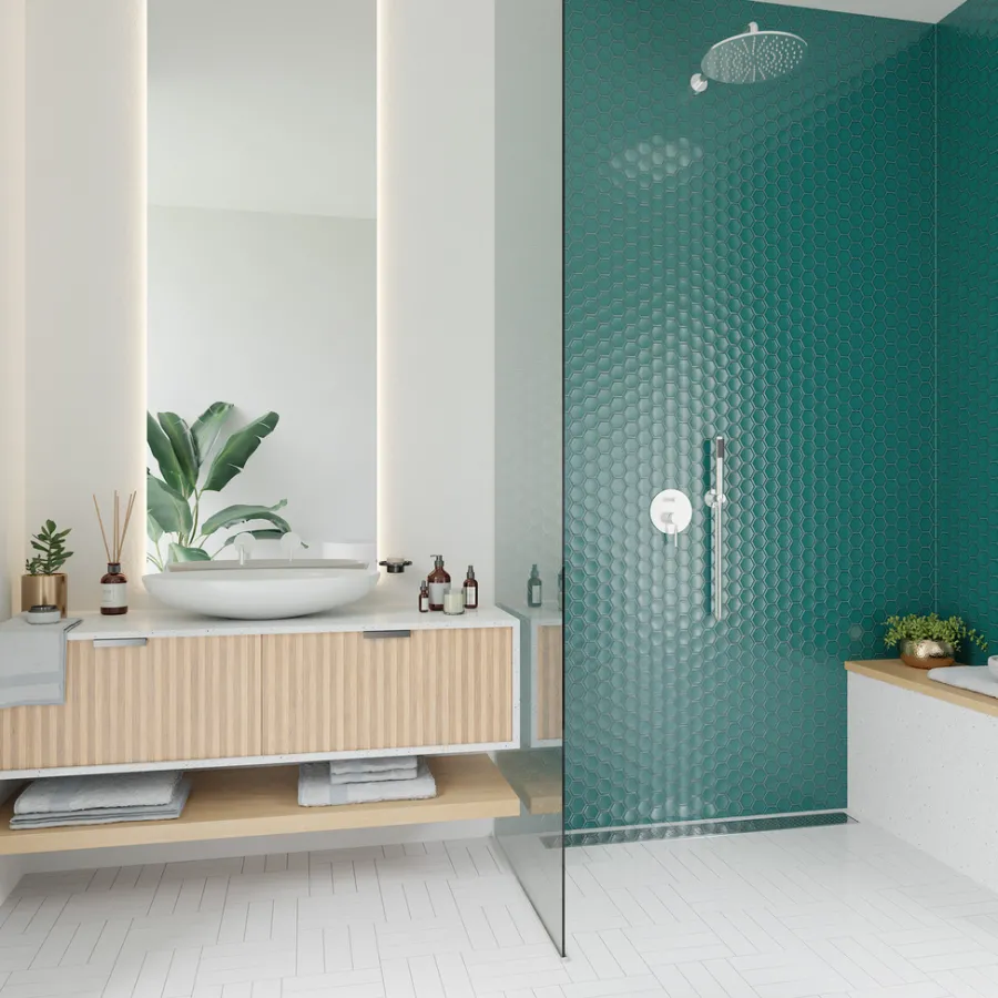 SCG Fliser & Klinker|Mosaik fliser turkisblå 10 net (0,9 m²) Turkisblå med glaseret finish