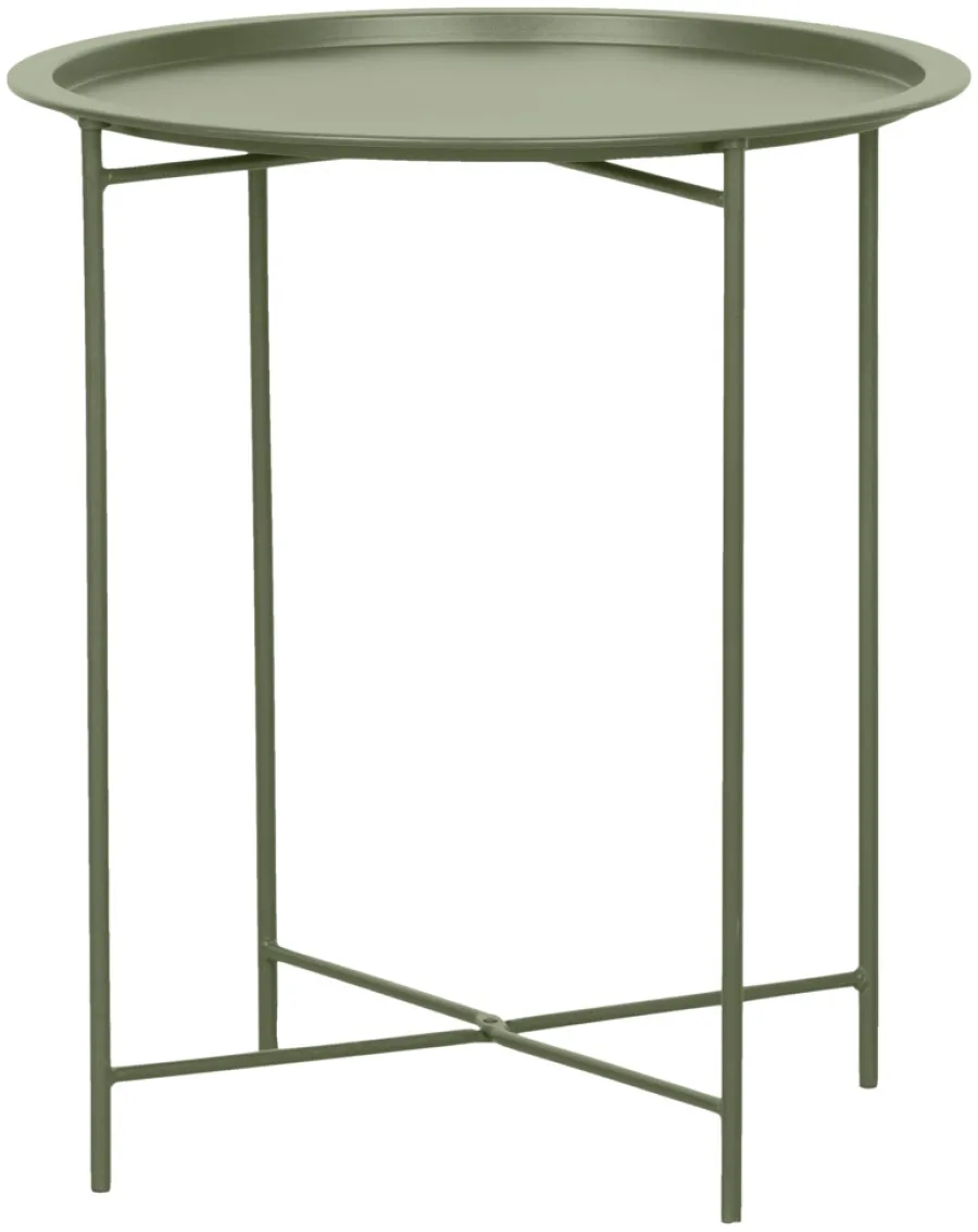 Sunlife® Sæsonafslutning|Haveborde|Sidebord Michigan stål Ø46,8 cm - Olivengrøn