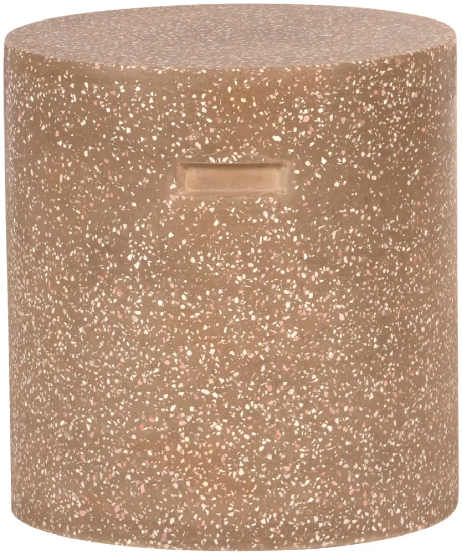 Havestole|Øvrige Havemøbler|Skammel i Ø37 x H40 cm Brun terrazzo
