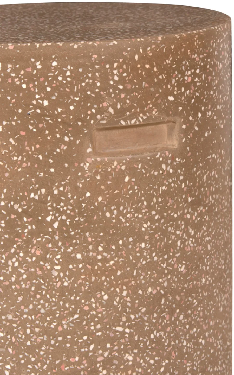 Havestole|Øvrige Havemøbler|Skammel i Ø37 x H40 cm Brun terrazzo