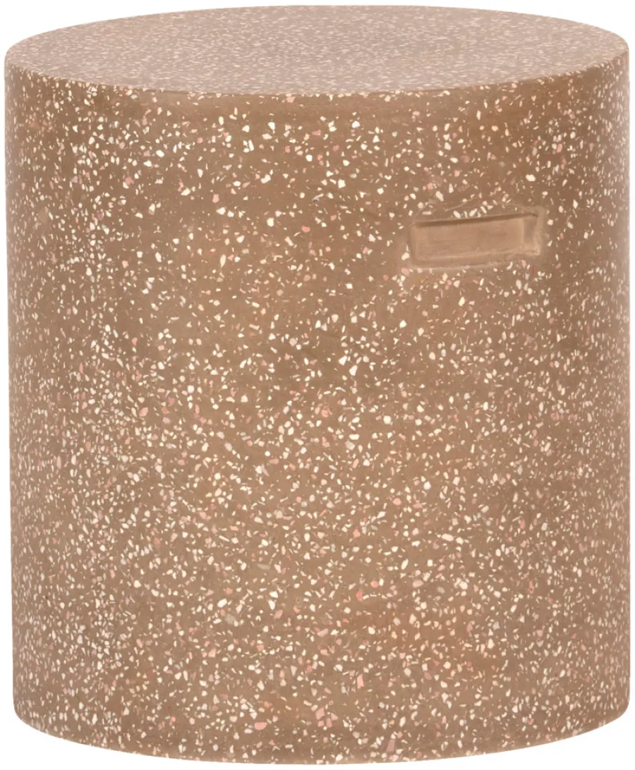 Havestole|Øvrige Havemøbler|Skammel i Ø37 x H40 cm Brun terrazzo
