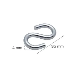 HOME it Kæder & Wirer|S-kroge 4 mm elforzinket 4 stk.