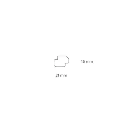 Hornbaek Lister|Skyggeliste plast hvid - 15 x 21 x 3000 mm