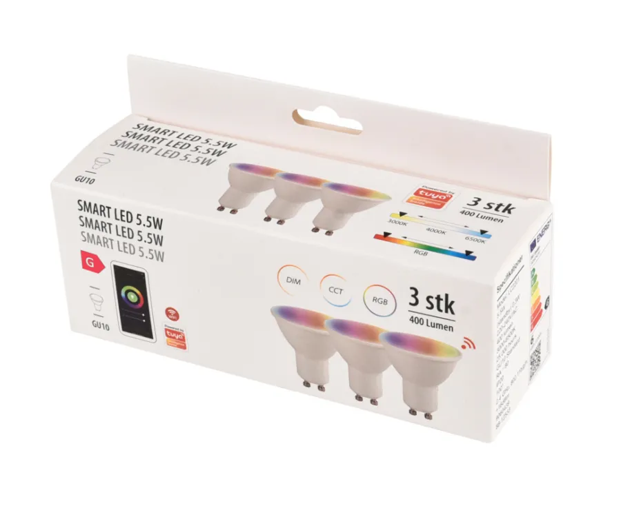 Led-Pærer|Smart Pærer|SMART spotpære RGBW GU10 5,5 W - 3-pk.