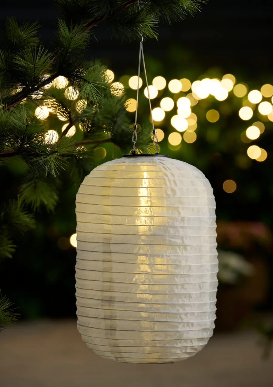 Garden® Sæsonafslutning|Solcellelamper|Solarlanterne aflang Ø24 x H38 cm -