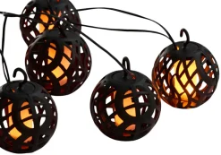 Garden® Sæsonafslutning|Dekorativ Belysning - Udendørs|Solar lyskæde med flammeeffekt 4,1 meter - Sort