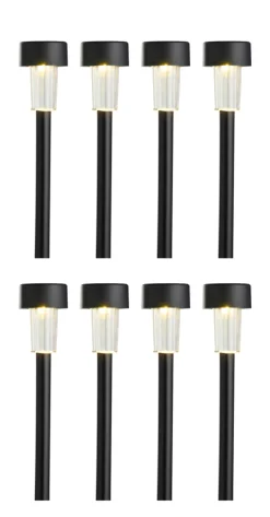 Garden® Sæsonafslutning|Solcellelamper|Solcellelamper til haven H35,5 cm 8-pk. - Sort