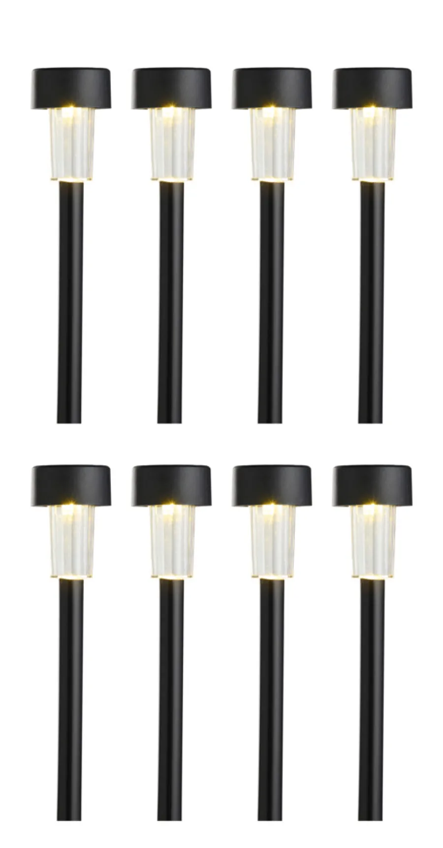 Garden® Sæsonafslutning|Solcellelamper|Solcellelamper til haven H35,5 cm 8-pk. - Sort