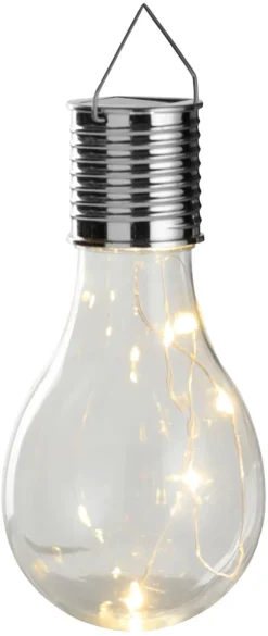 Garden® Sæsonafslutning|Solcellelamper|Solcellepærer plast Ø7,5 cm 4-pk. - Sølv