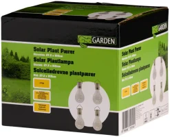 Garden® Sæsonafslutning|Solcellelamper|Solcellepærer plast Ø7,5 cm 4-pk. - Sølv