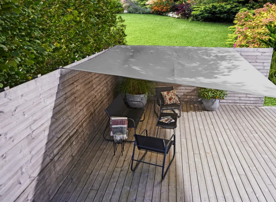 Sunlife® Sæsonafslutning|Parasoller & Markiser|Solsejl Alba firkantet 3,6 x 3,6 meter - Grå