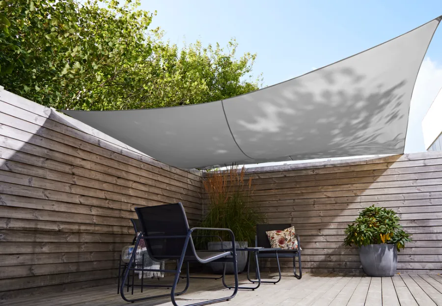 Sunlife® Sæsonafslutning|Parasoller & Markiser|Solsejl Alba firkantet 3,6 x 3,6 meter - Grå