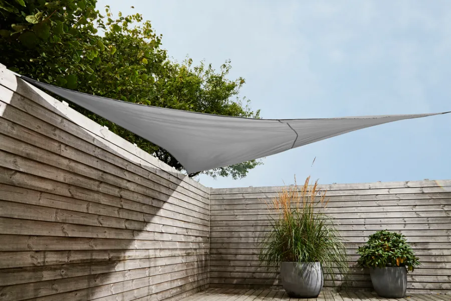 Sunlife® Sæsonafslutning|Parasoller & Markiser|Solsejl Bari trekantet 3,6 x 3,6 x 3,6 meter - Grå
