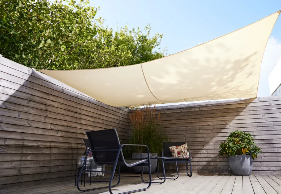 Sunlife® Sæsonafslutning|Parasoller & Markiser|Solsejl Genova firkant 3,6 × 3,6 meter - Beige