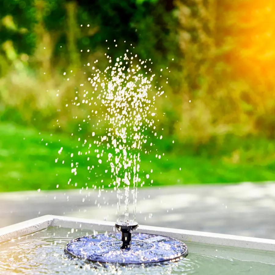 Garden® Sæsonafslutning|Lys & Havedekorationer|Springvand med solceller Ø16 cm -