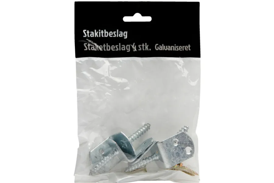 Stakit|Stakitbeslag galvaniseret 4 stk.