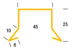 JUAL Tagpap & Asfalt|Sternkapsel lige alu 45 x 25 mm x 100 cm