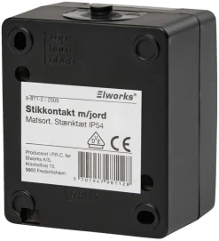 Elworks Stikkontakter & Afbrydere|Stikkontakt m/jord - Matsort