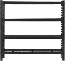 Probuilder Arbejdsborde & Reoler|Stålreol 4 hylder sort 196 x 183 x 61 cm - Mat sort
