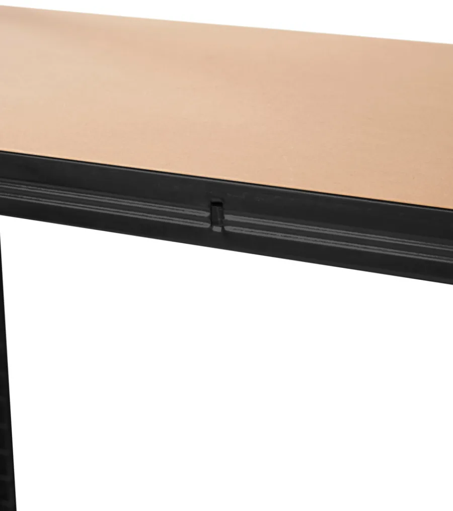 Arbejdsborde & Reoler|Stålreol sort m/4 hylder 90 x 190 x 40 cm