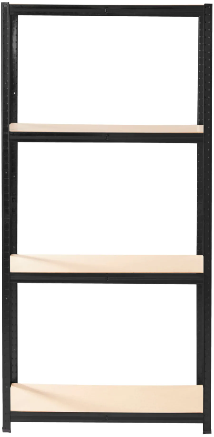 Arbejdsborde & Reoler|Stålreol sort m/4 hylder 90 x 190 x 40 cm
