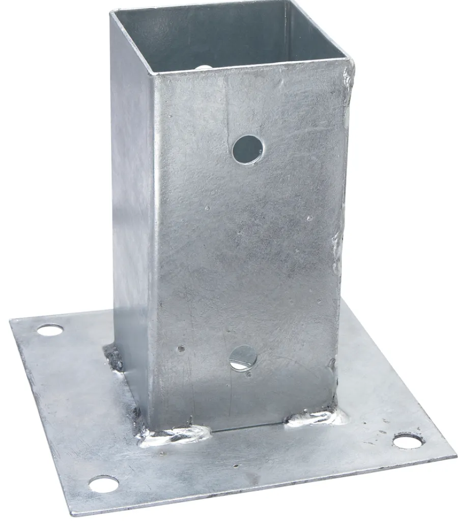 Stolper & Pæle|Stolpefod galv. – 71 x 71 x 150 mm
