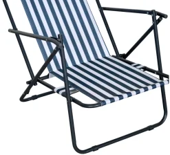 Sunlife® Sæsonafslutning|Havestole|Strandstol Albany i metal og polyester - Blå/hvid