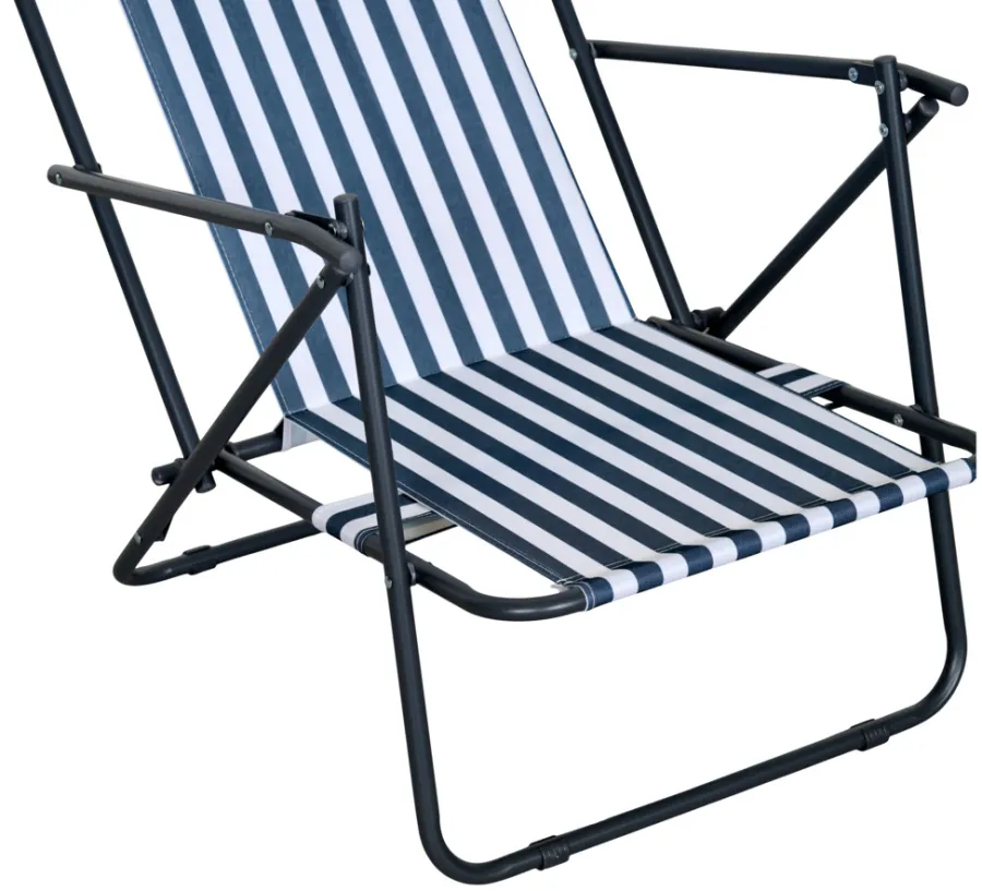 Sunlife® Sæsonafslutning|Havestole|Strandstol Albany i metal og polyester - Blå/hvid