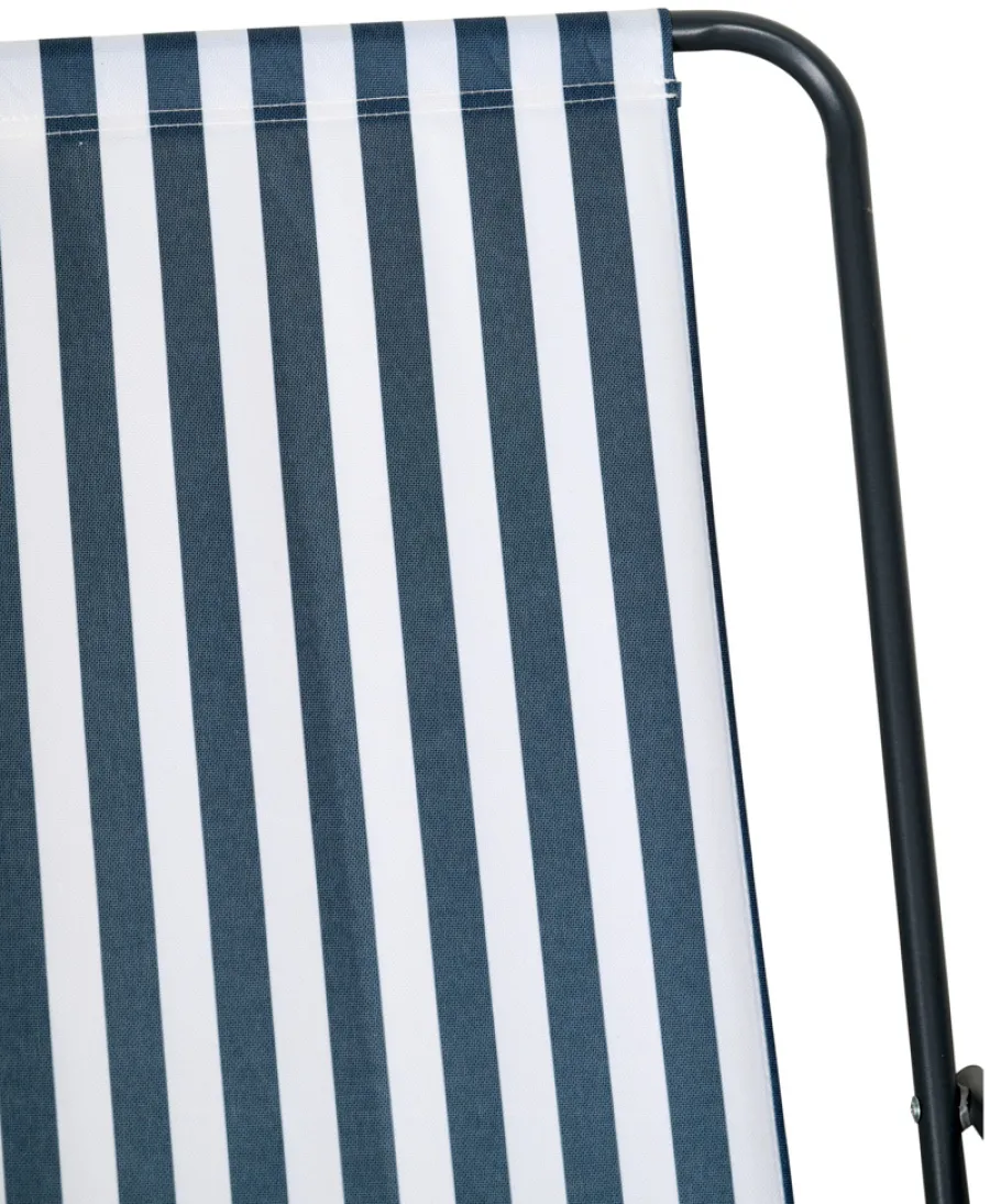 Sunlife® Sæsonafslutning|Havestole|Strandstol Albany i metal og polyester - Blå/hvid