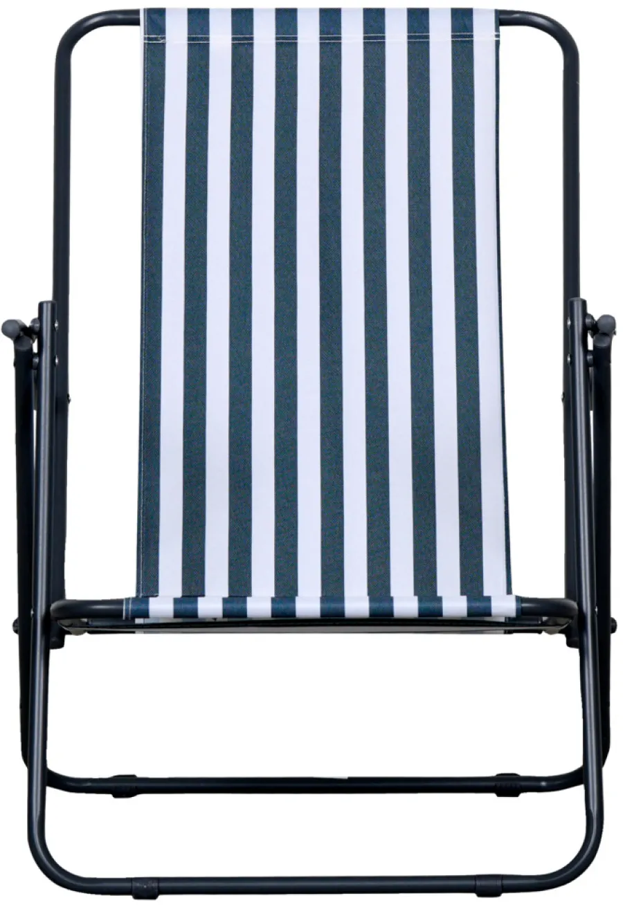 Sunlife® Sæsonafslutning|Havestole|Strandstol Albany i metal og polyester - Blå/hvid