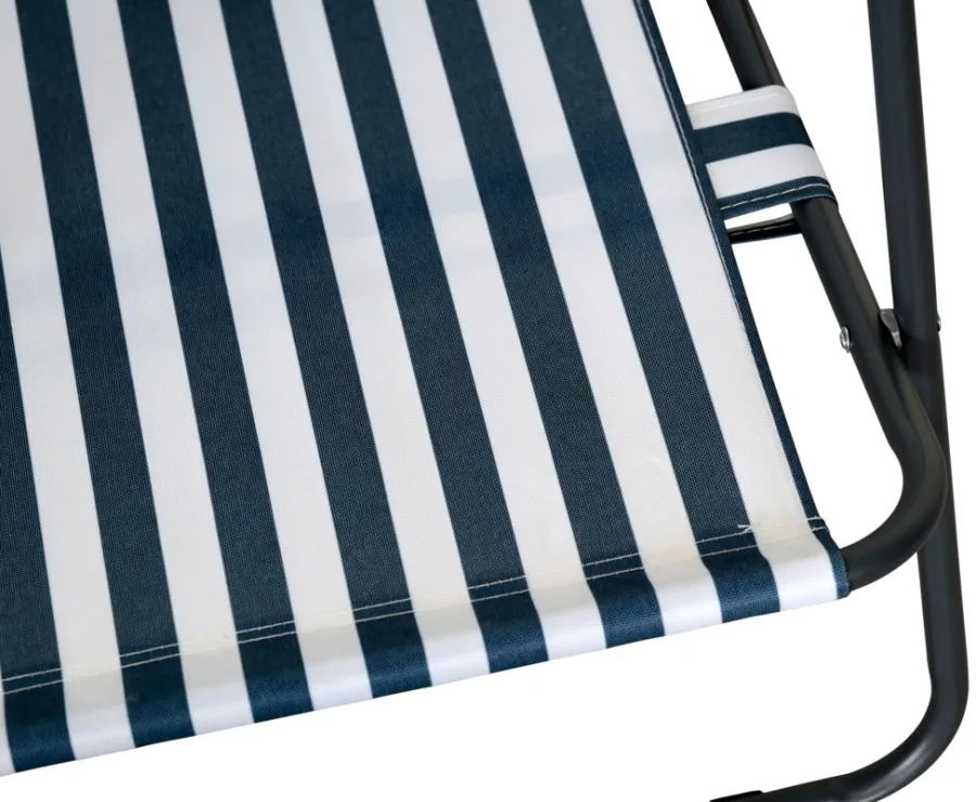 Sunlife® Sæsonafslutning|Havestole|Strandstol Albany i metal og polyester - Blå/hvid