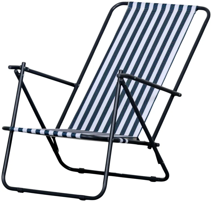 Sunlife® Sæsonafslutning|Havestole|Strandstol Albany i metal og polyester - Blå/hvid