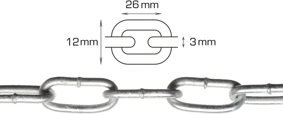 HOME it Kæder & Wirer|Svejst langleddet kæde 3 mm x 2 meter