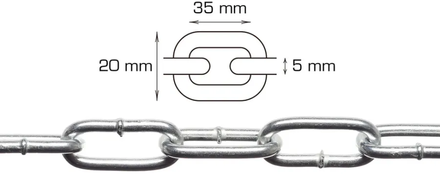 HOME it Kæder & Wirer|Svejst langleddet kæde 5 mm x 2 meter