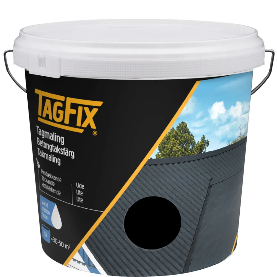 TagFix® Tag-, Mur- & Sokkelmaling|Tagmaling vandbaseret 5 liter - Sort