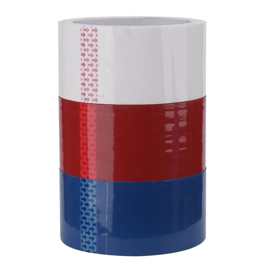 Tape|Tape 50 mm x 66 meter 3-pk. Hvid/rød/blå