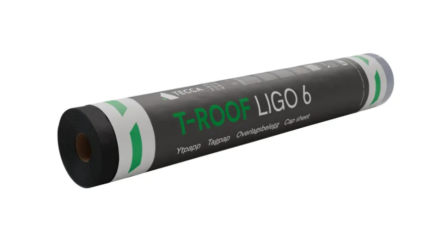 TECCA Tagpap & Asfalt|T-roof Ligo 6 selvbyggerpap 5 x 1 meter Grå
