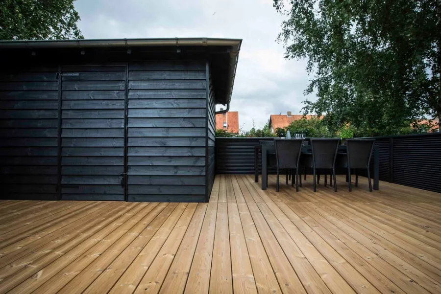 Terrassebrædder|Terrassebrædder R3 termofyr 25 x 115 mm x 3,6 meter