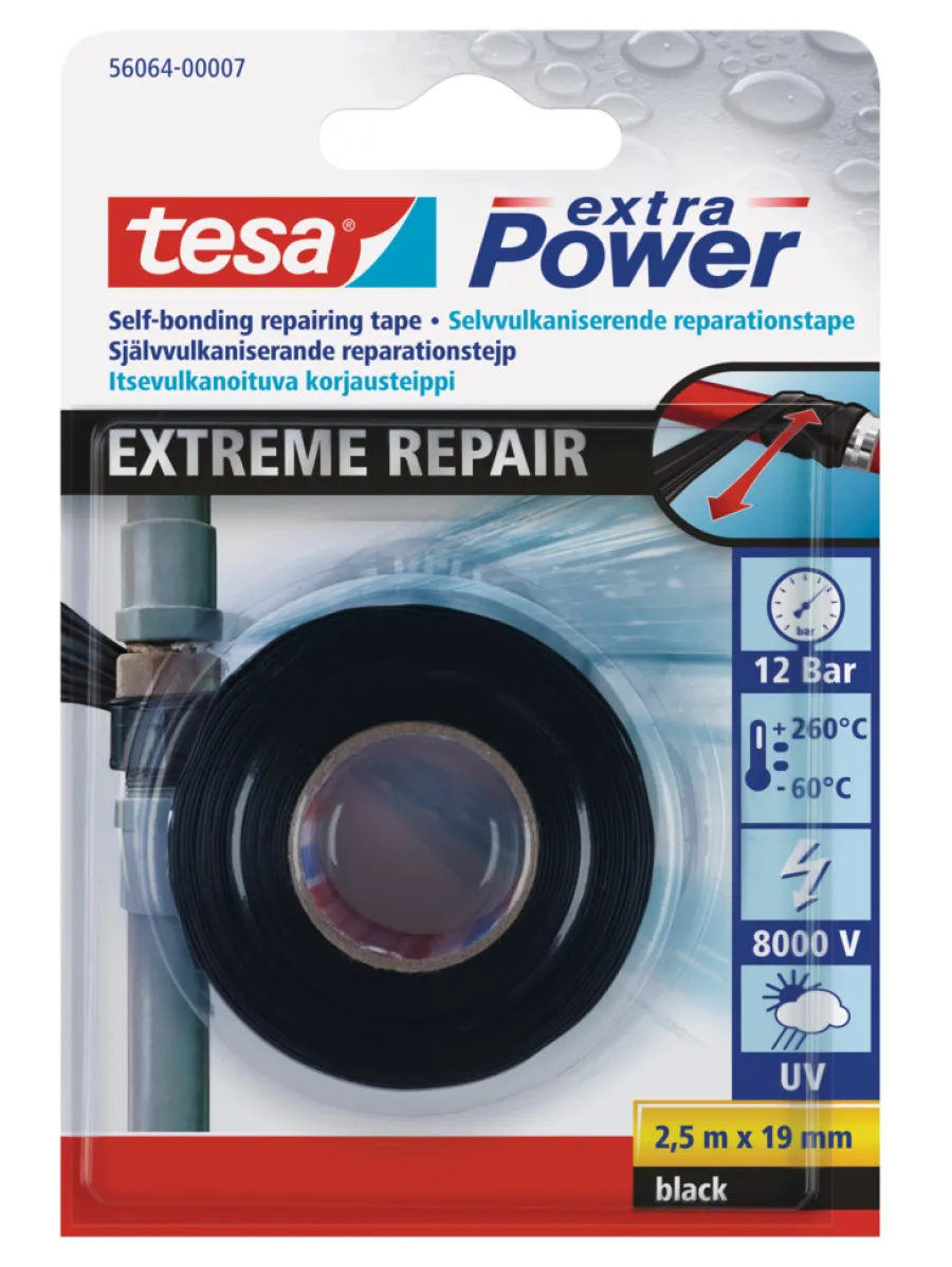 tesa® Tape|Extreme Repair reparationstape 19 mm x 2,5 meter Sort