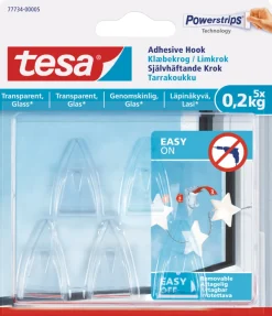 tesa® Klæbesøm|klæbekrog til glas 0,2 kg - 5 stk.