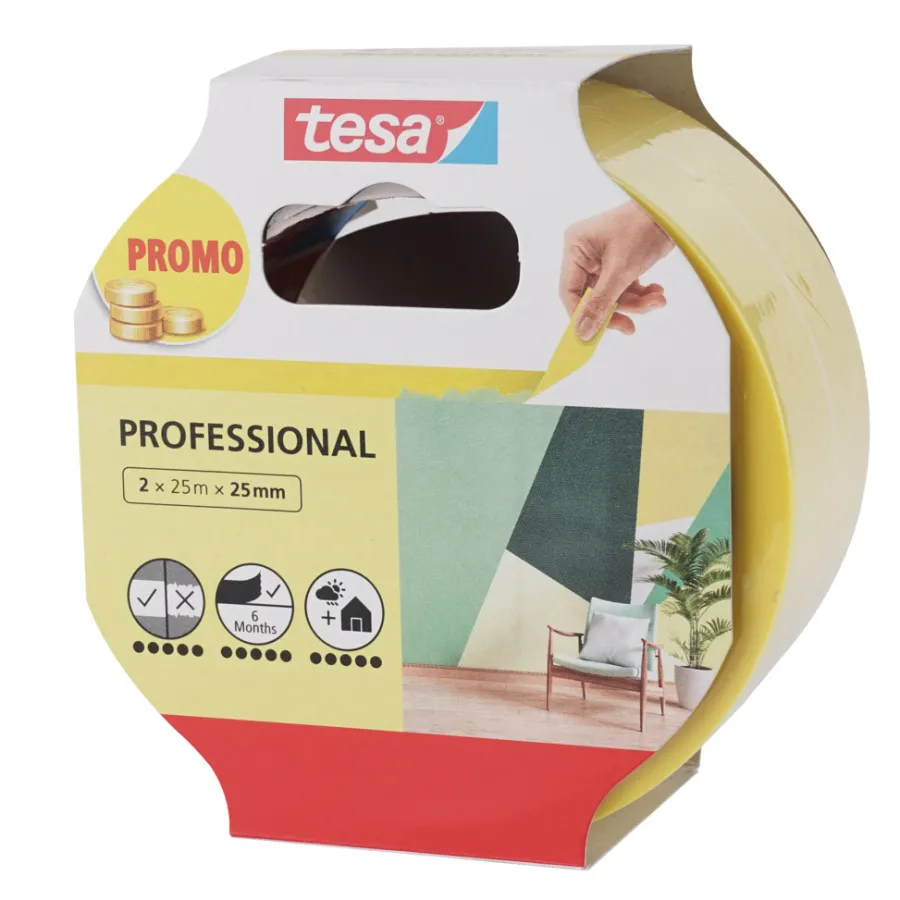 tesa® Tape|Malertape Professional 25 mm x 25 meter 2-pk.