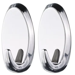 tesa® Klæbesøm|Powerstrips Kroge Oval Large 2 kg - 2 stk. Krom