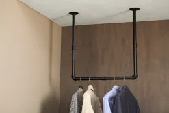 Tøjstativer & Garderobeindretning|Tøjstativ til væg/loft Ø25 mm sort