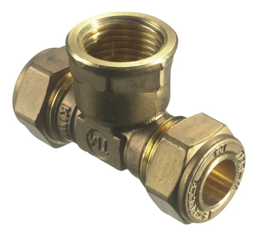 Fittings Til Rør|T-klemring m/muffe messing 12 x 1/2" x 12 mm