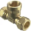 Fittings Til Rør|T-klemring m/muffe messing 15 x 1/2" x 15 mm