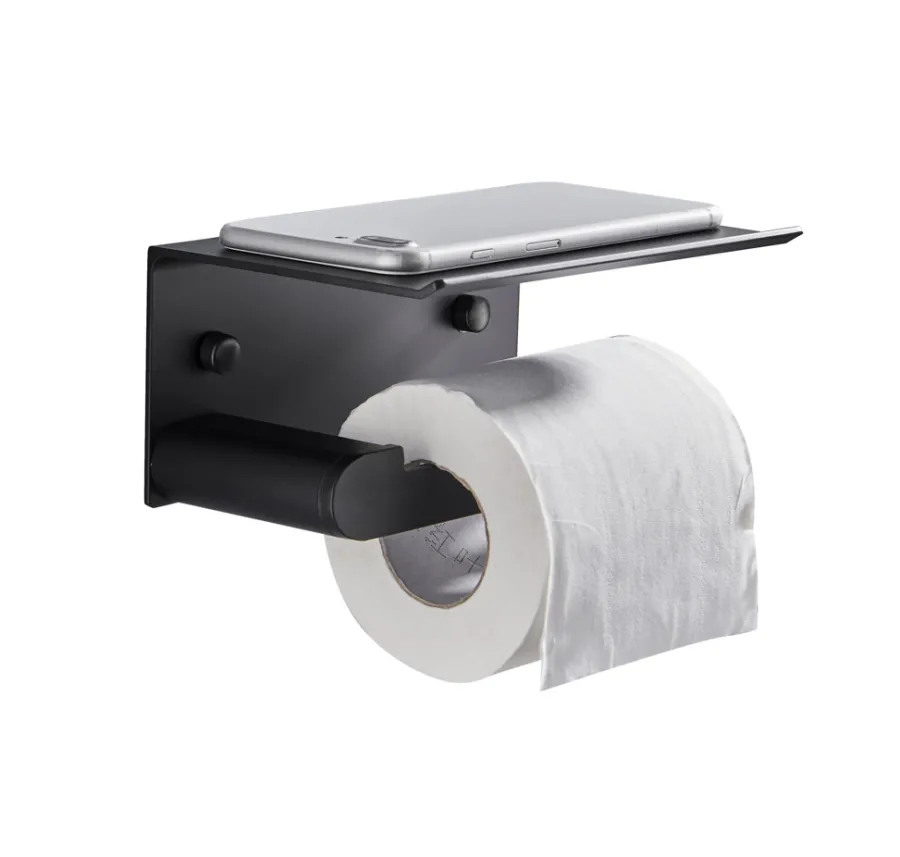 REN Toiletrulleholdere|Toiletpapirholder m/hylde - Sort