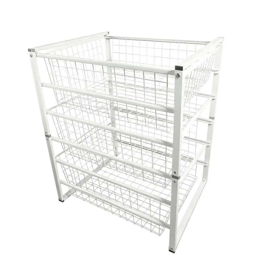Homefixer Reoler & Rumdelere|Trådreol m/3 skuffer 63 x 43,5 x 54,5 cm - Hvid