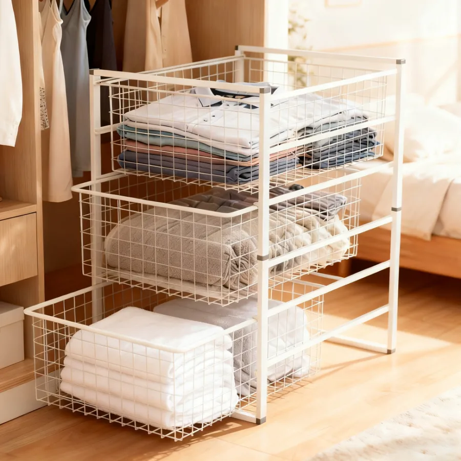 Homefixer Reoler & Rumdelere|Trådreol m/3 skuffer 63 x 43,5 x 54,5 cm - Hvid